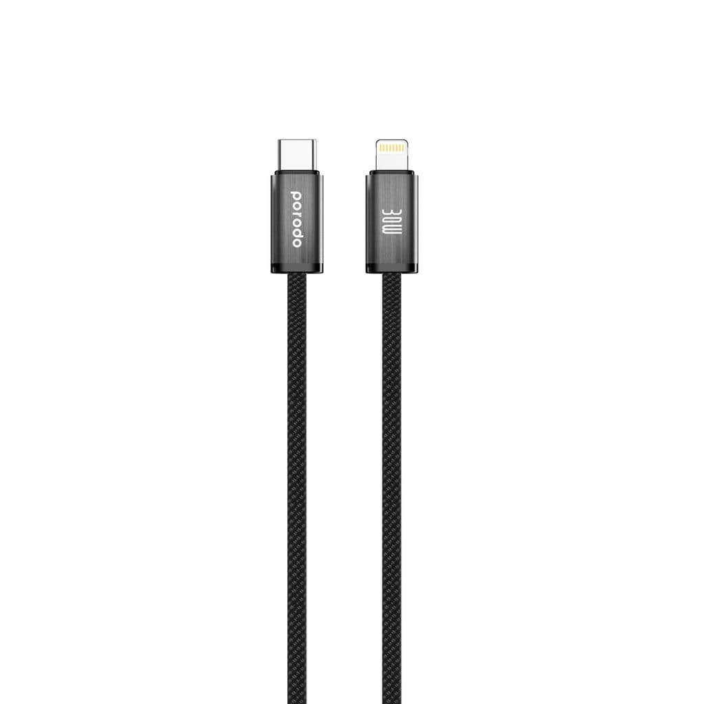 Porodo Woven Braided USB-C to Lightning Cable 1.2m