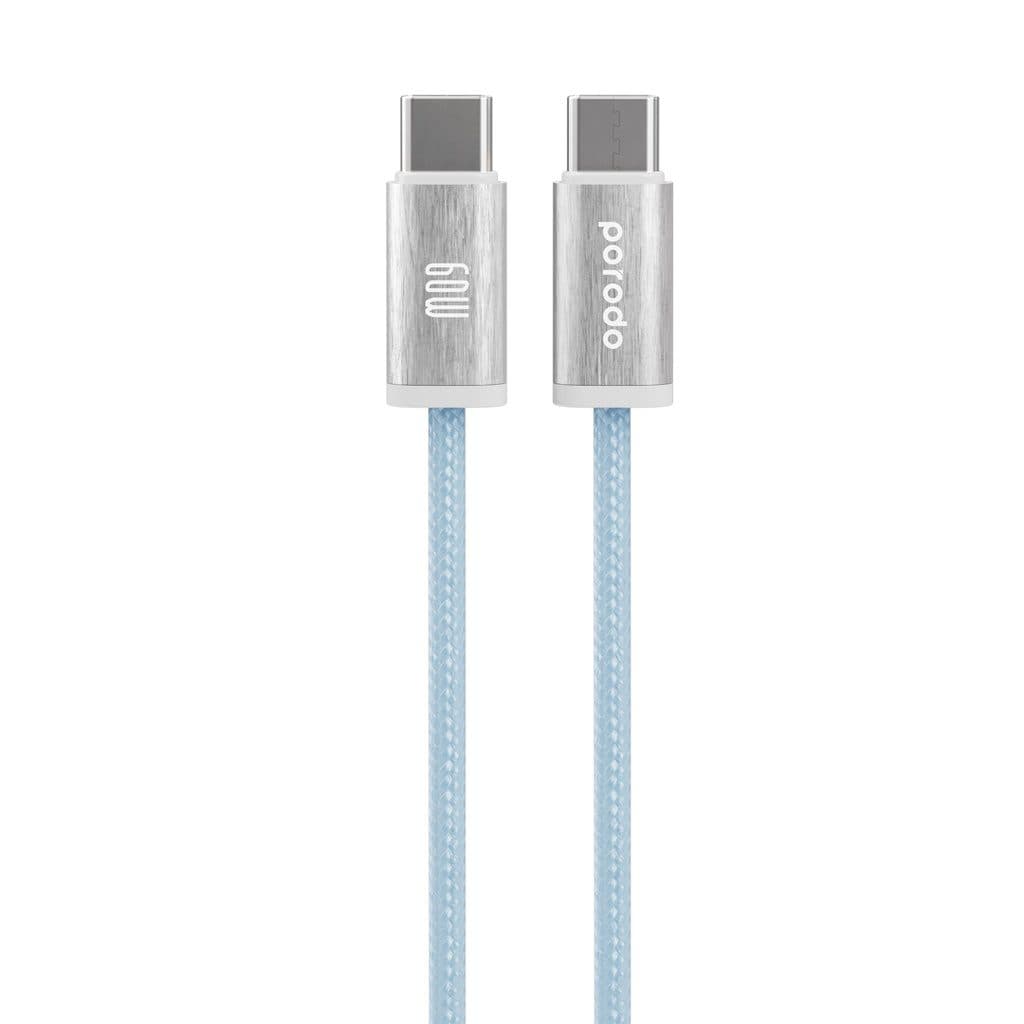Porodo Woven Braided USB-C to USB-C Cable 1.2m