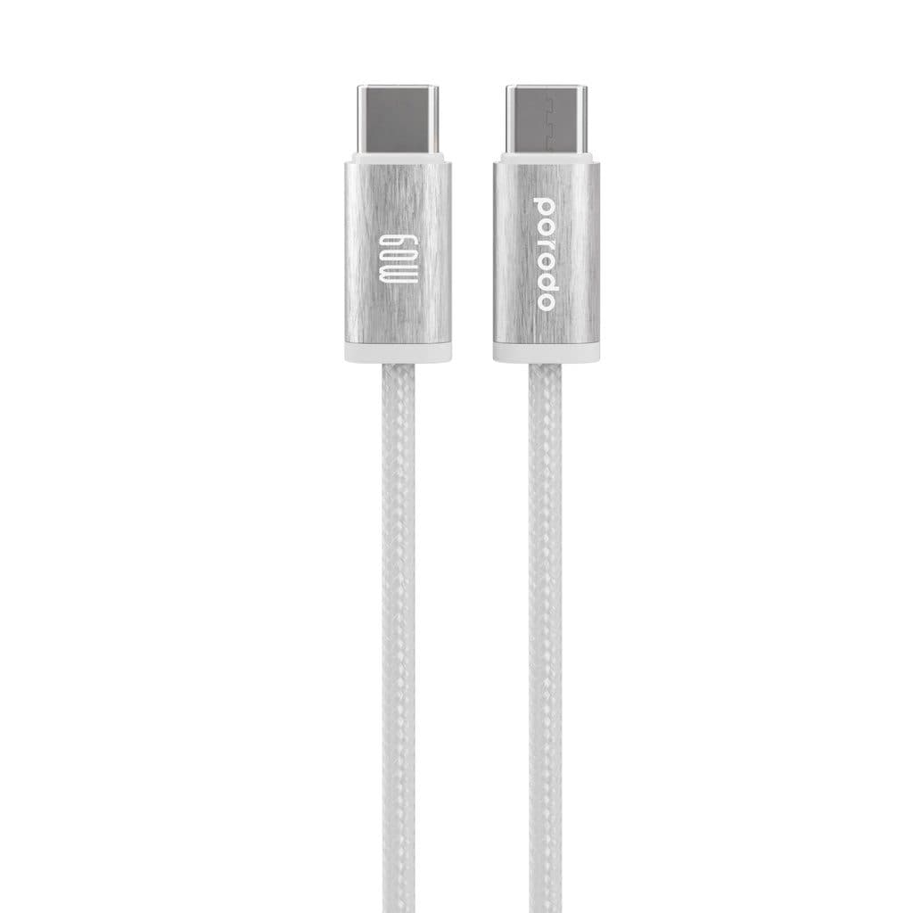 Porodo Woven Braided USB-C to USB-C Cable 1.2m