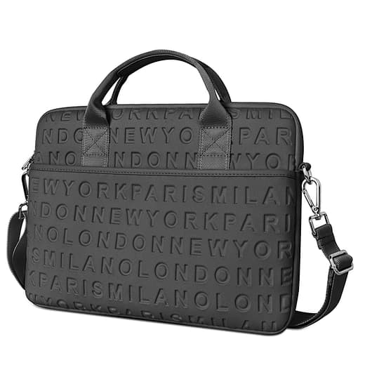 Embossed City Names Laptop Bag