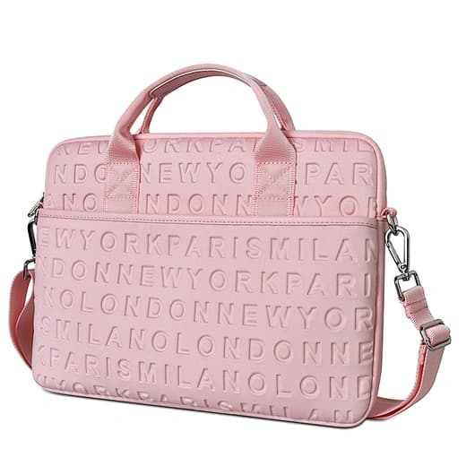 Embossed City Names Laptop Bag