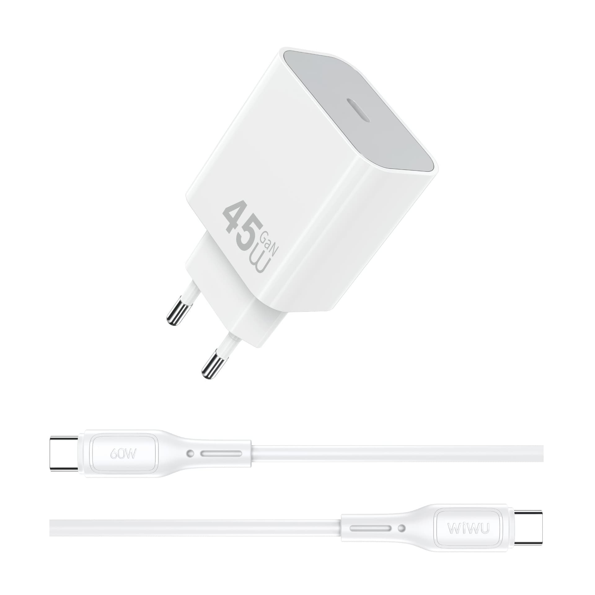 45W GaN USB-C Fast Charger with 60W USB-C Cable