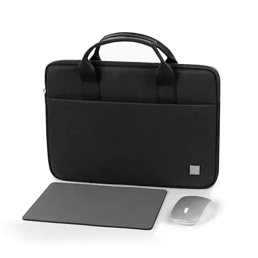 Black Laptop Carrying Case with Mouse and Mousepad
