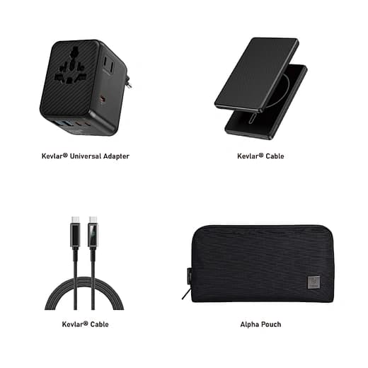 Universal Adapter & Cable Set with Alpha Pouch