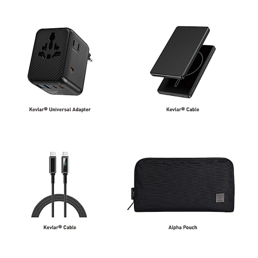 Universal Adapter & Cable Set with Alpha Pouch