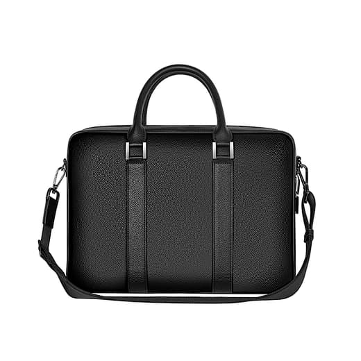 Black Leather Laptop Briefcase Bag