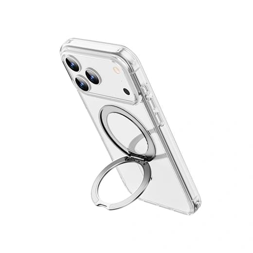 Clear Phone Case with Metal Ring Stand