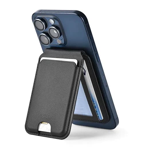 Magnetic Leather Card Holder Wallet for Smartphones