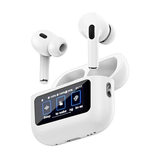 Wireless Bluetooth Earbuds with Charging Case and Display