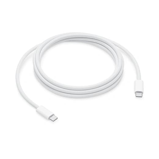 White USB-C to USB-C Braided Charging Cable