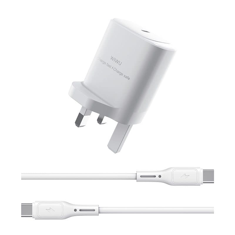 WiWU WI-G008 30W PD GaN Charger with USB-C to USB-C Cable