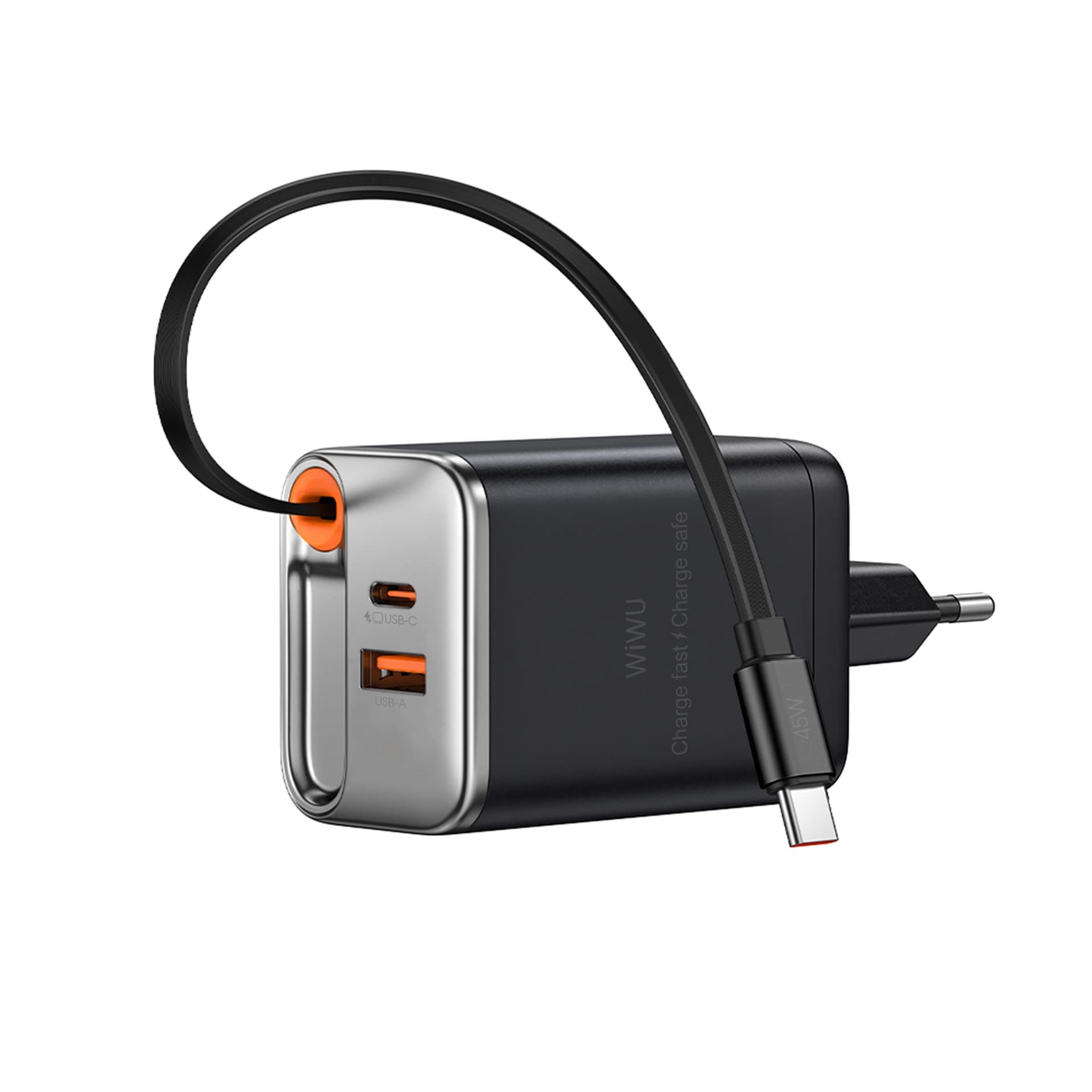 WiWU WI-G021 Helix 45W GaN Fast Charger - Black