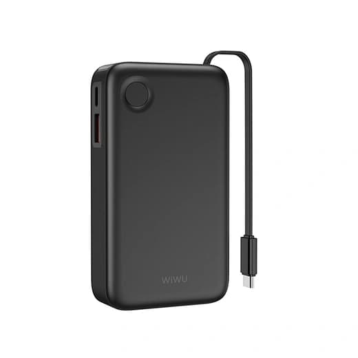 WiWU Portable Power Bank with Built-in USB-C Cable
