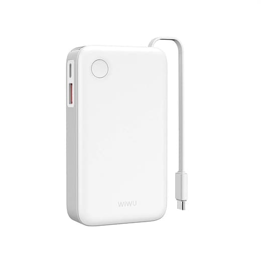WiWU Portable Power Bank with Built-in USB-C Cable