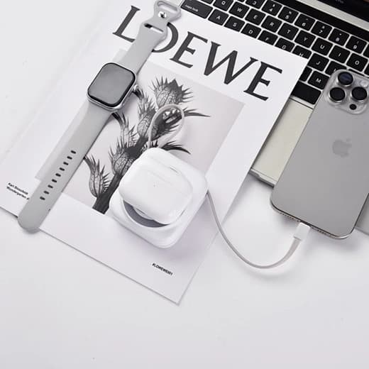 Portable Power Bank with Built-in Cables