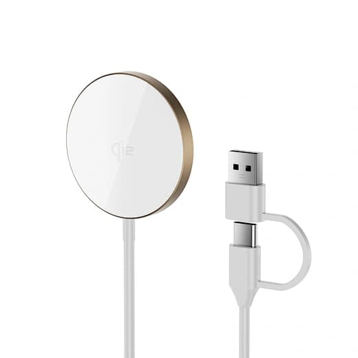 Wireless Qi Magnetic Charger with USB-C Adapter