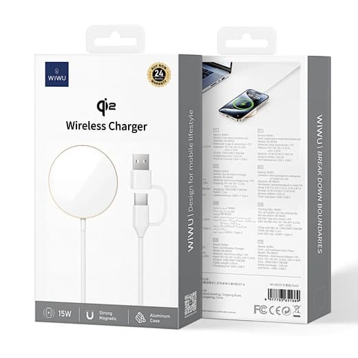 Wireless Qi Magnetic Charger with USB-C Adapter