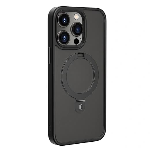 Black Protective Phone Case with Ring Holder