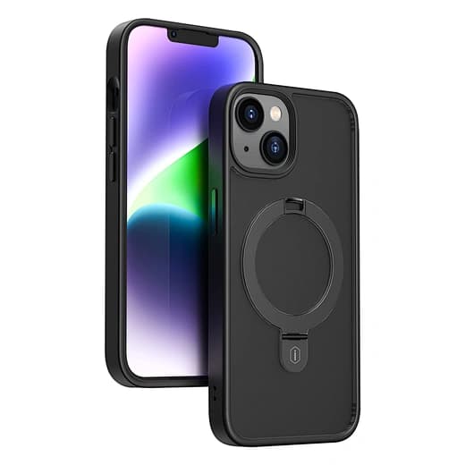 Black Protective Phone Case with Ring Holder